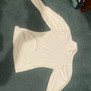 White Puffed Sleeved Long Sleeve Shirt